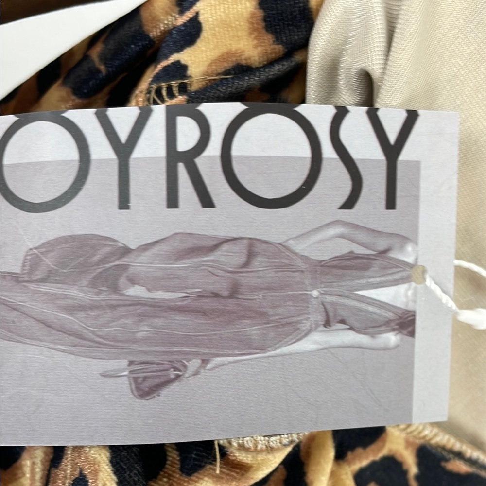 Retro Oyrosy Leopard Print Hooded Sweatshirt And Pant 2 Piece Women M Jogger Set - Picture 14 of 15
